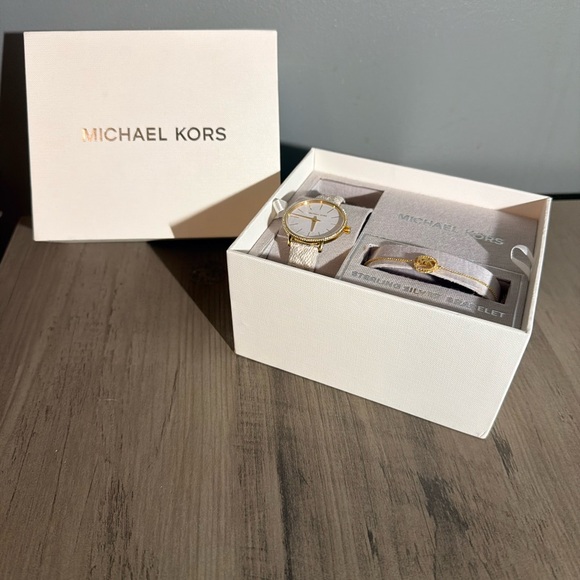 Michael Kors Silver and Gold Watch Set - Picture 1 of 2